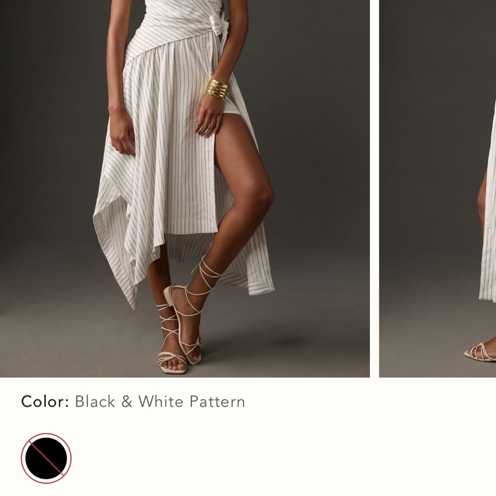 Anthropologie Black and White Strapless Dress